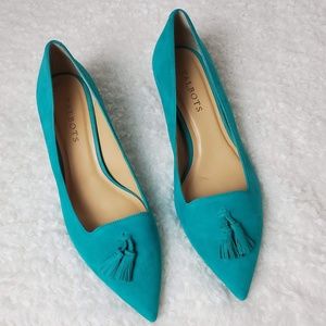 Teal Suede Tassel Shoes